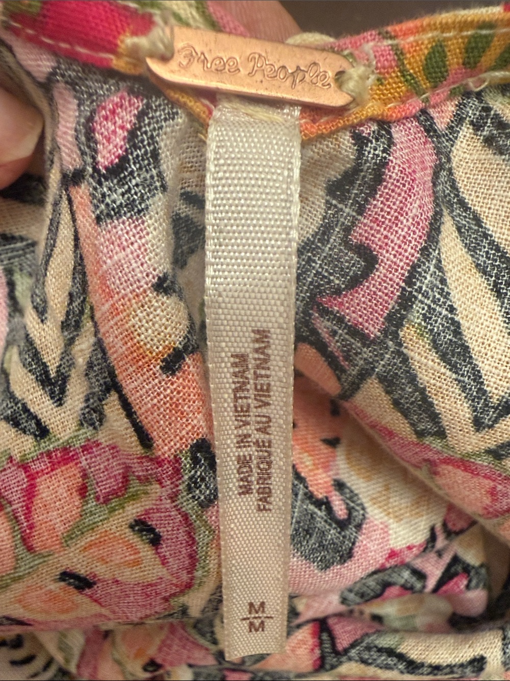 Free People Floral Mesh Tunic in Peach, Pink & Black - Picture 7 of 9